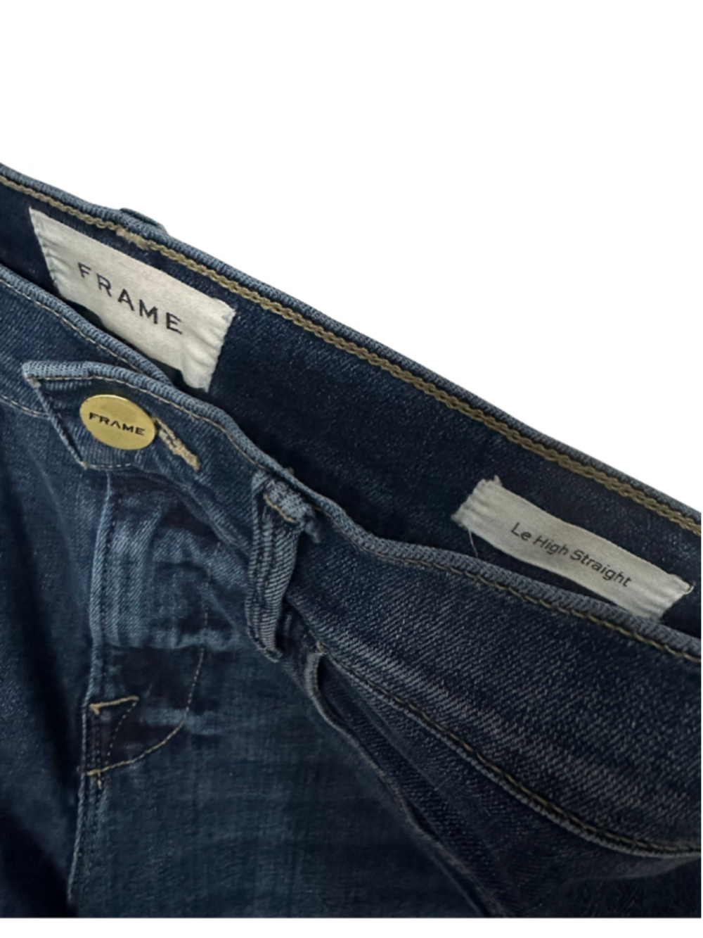 FRAME Denim Blue DISTRESSED Le High Straight Leg PREPPY Stretch JEANS WOMENS 26 - Picture 7 of 9